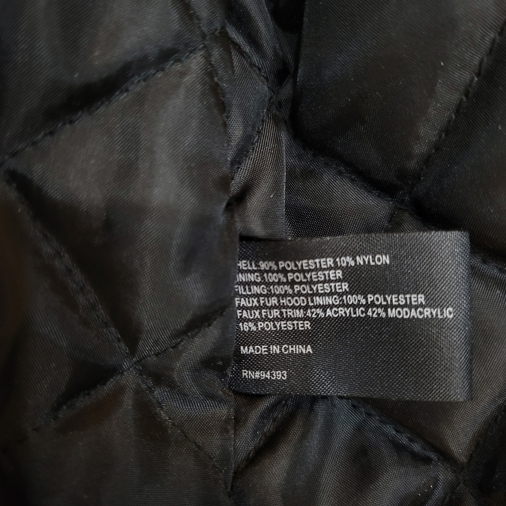 CoffeeShop Black Jacket with Faux Fur Hood - Picture 6 of 9